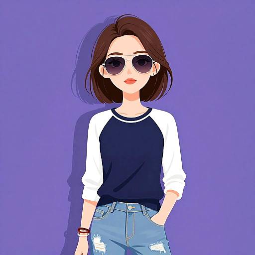 Casual Stylish Woman in Raglan Tee