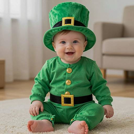 Adorable Baby in Leprechaun Costume