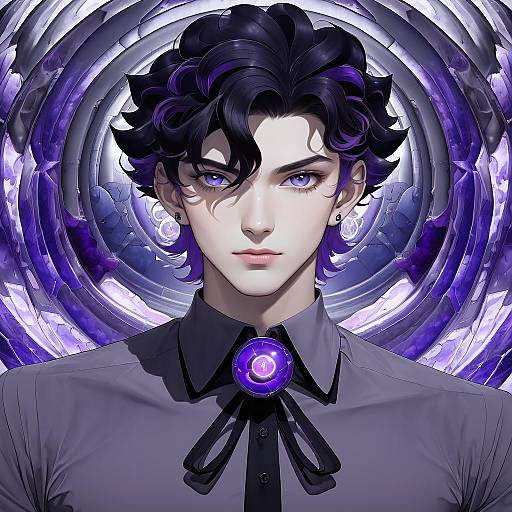 Illustration of Amethio (pokemon), pokemon in the style of Noco (adamas)