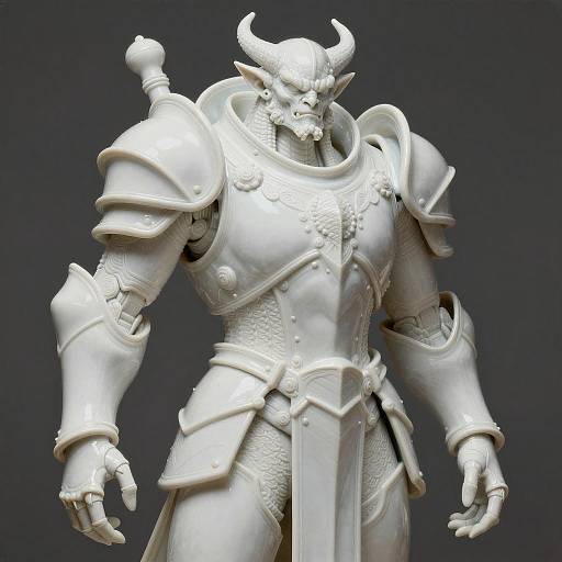 Intricate Robotic Demon Character Illustration