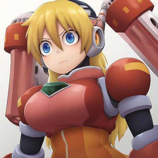 Illustration of Alia (mega man), mega man (series) in the style of Yajirushi (chanoma)