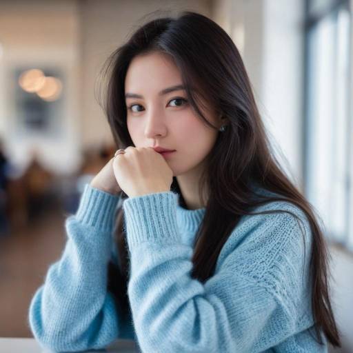 Realistic Portrait of a Girl Indoors