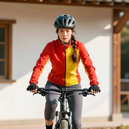 Athletic Woman in Cycling Gear Outdoor