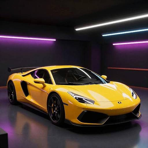Hyperrealistic Neon Sports Car Cinematic Render
