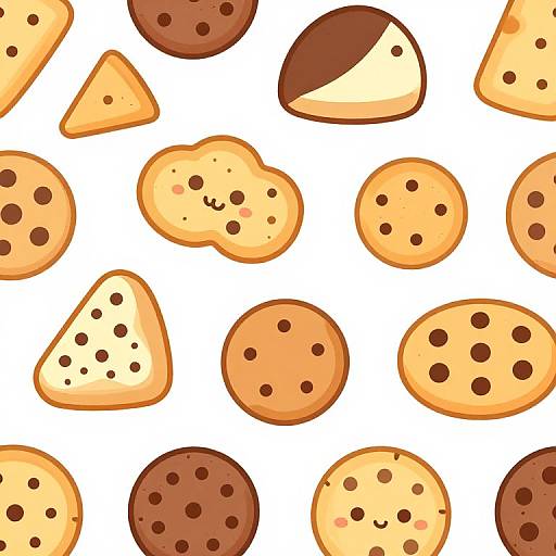 Kawaii Cookie Seamless Pattern Tile