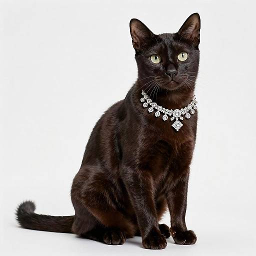 Sokoke Cat with Diamond Necklace