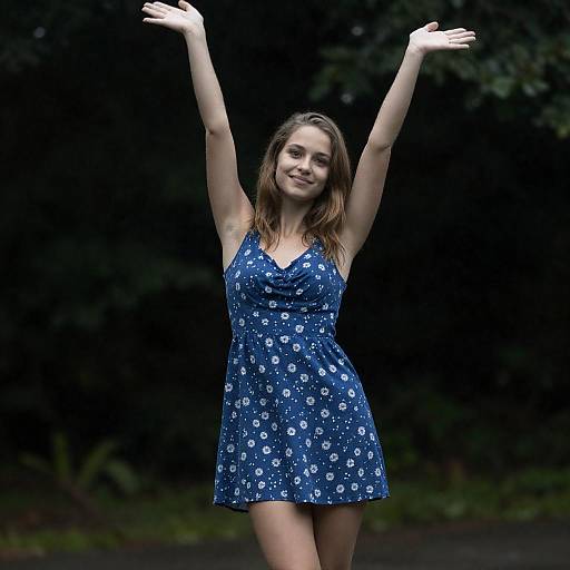 Joyful Elegance in a Rainy Forest