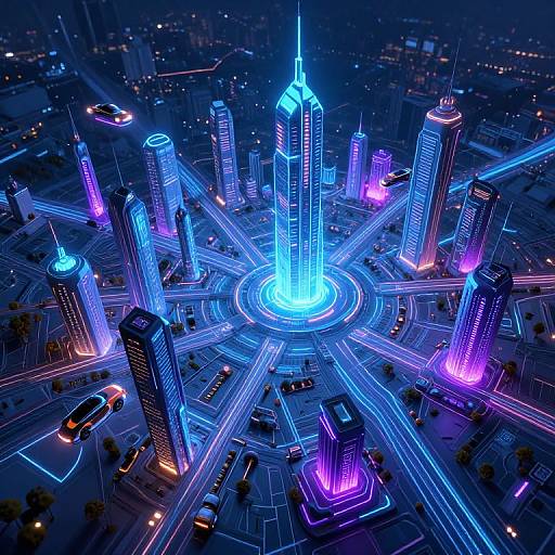 Futuristic Sci-Fi Metropolis Map