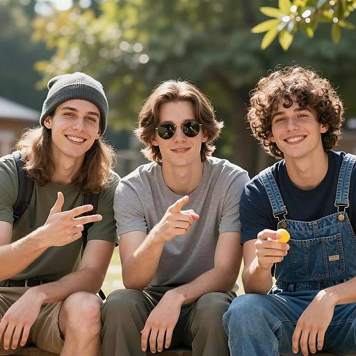 Cheerful Outdoor Gathering of Friends