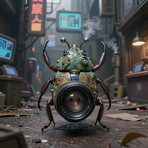 Verdigris Mechanical Beetle in Alley