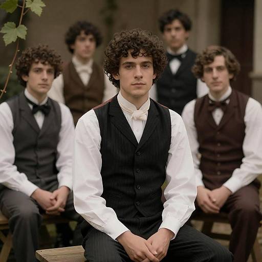 Victorian Gentlemen in Warm Outdoor Portrait
