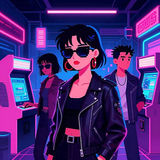 Retro 80s Cyberpunk Neon Street