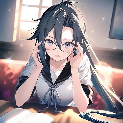 Illustration of Amagiri (kancolle), kantai collection in the style of Riichu