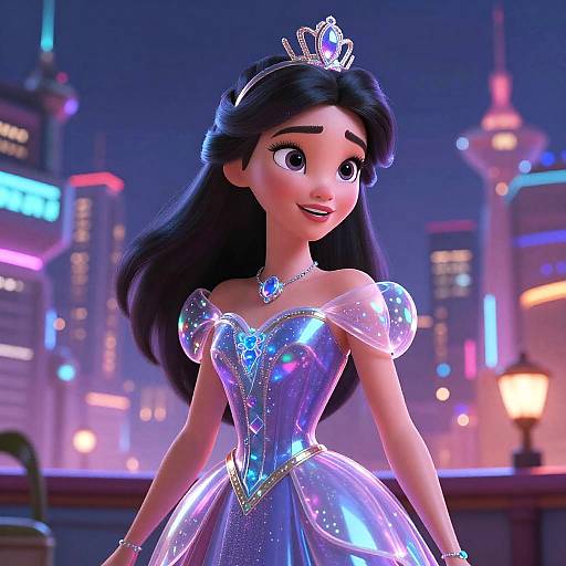 Futuristic Cyberpunk Disney Princess