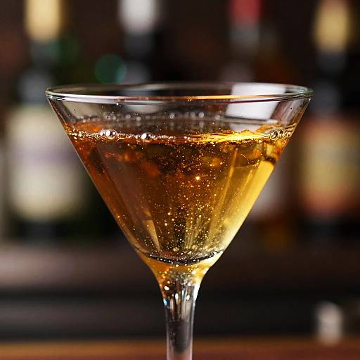 Sparkling Amber Martini Close-Up