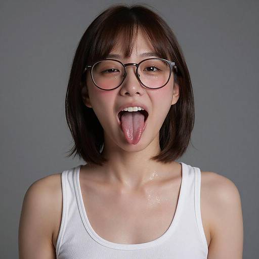 Blushing Girl with Open Mouth Invitation