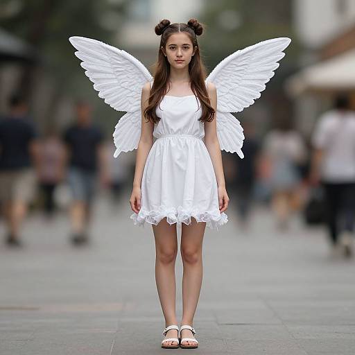 Pixie Lady in White Dress