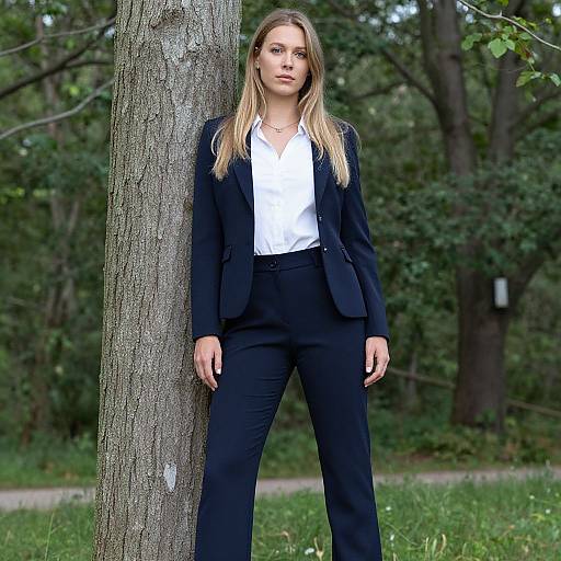 Realistic Portrait of Woman in Pant Suit