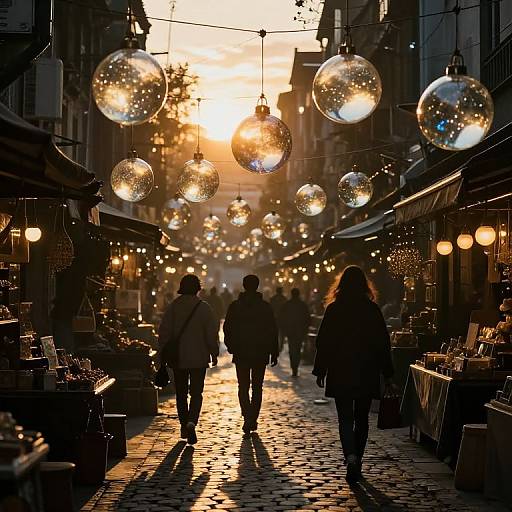 Cyberpunk Market at Golden Hour