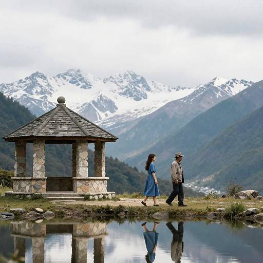 Serene Mountain Landscape with Reflections