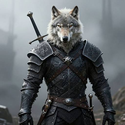 Epic Wolf-Faced Witcher Warrior