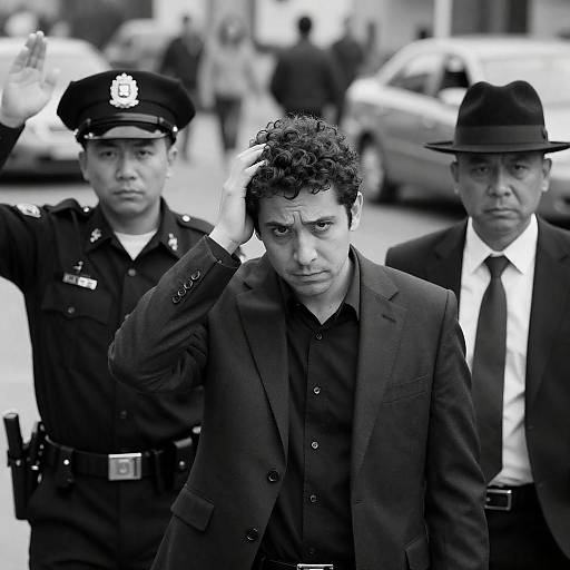 Dramatic Black-and-White Portrait of Three Men
