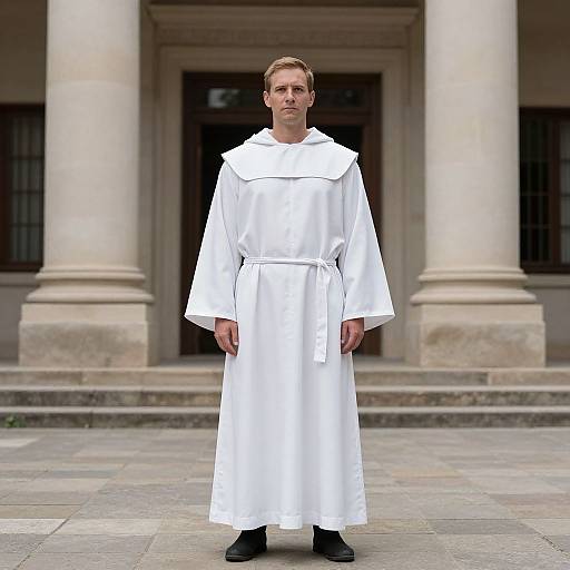 Man in White Monk Robe