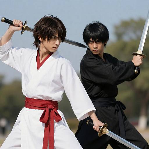 Intense Duel Under Blue Sky