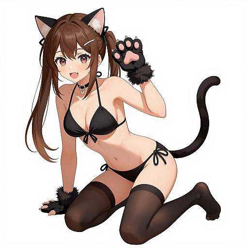 Anime Girl in Cat Costume Bikini