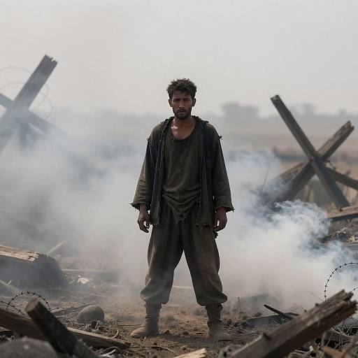 Survivor in a War-Torn Landscape