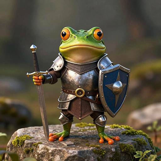 Heroic Frog Knight in Fantasy