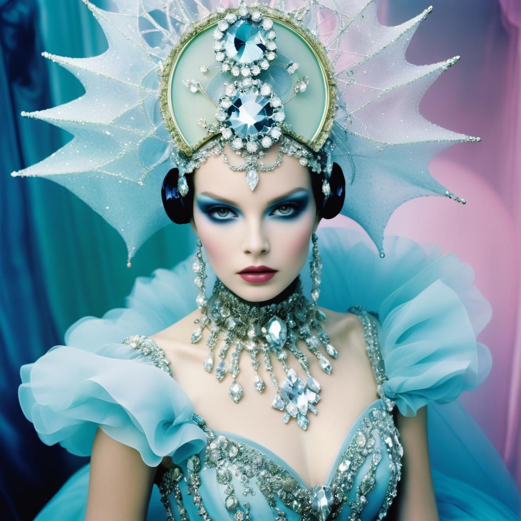 Whimsical Crystal-Encrusted Fashion Portrait