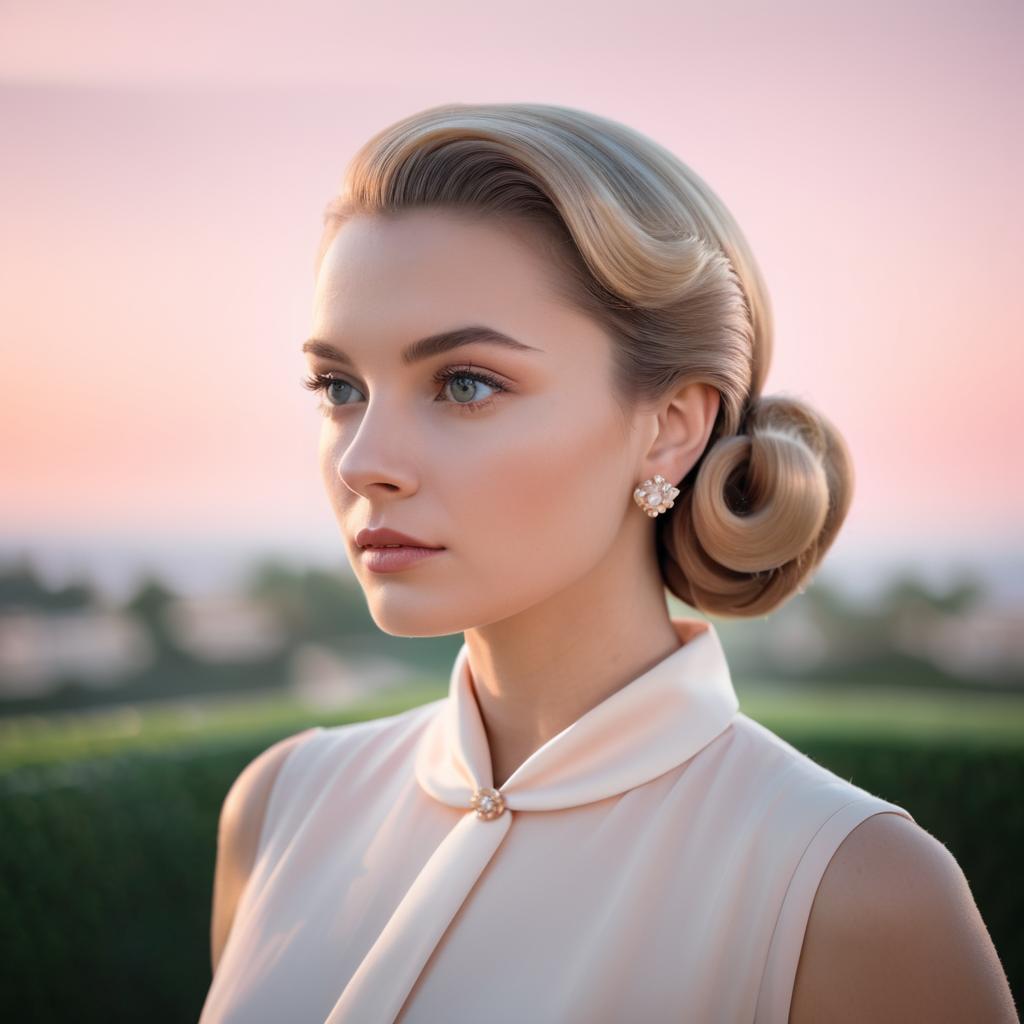 Elegant Portrait of Grace Kelly in Soft Light