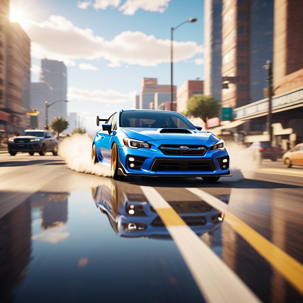 Cinematic Subaru Drift in Urban Landscape