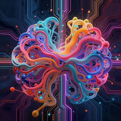 Futuristic Cyberpunk Neural Network Art