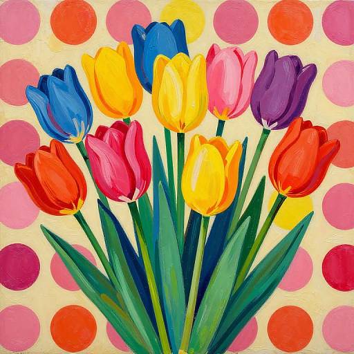Pop Art Tulip Bouquet Painting