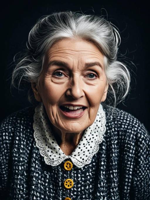 Elderly Woman in Vintage Costume Portrait