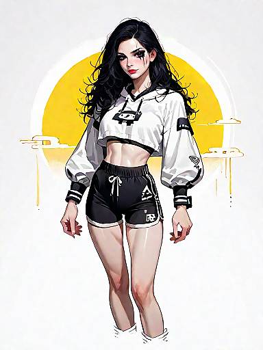 Athletic Woman in Streetwear Outfit