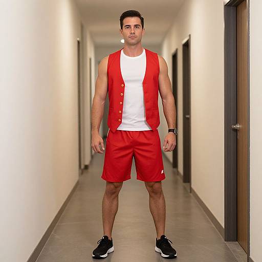 Man in Gym Costume Standing