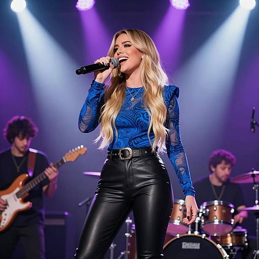 Dynamic Concert Scene with Female Singer