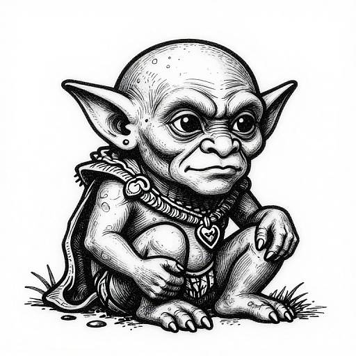 Colombian Mohan Goblin Engraving