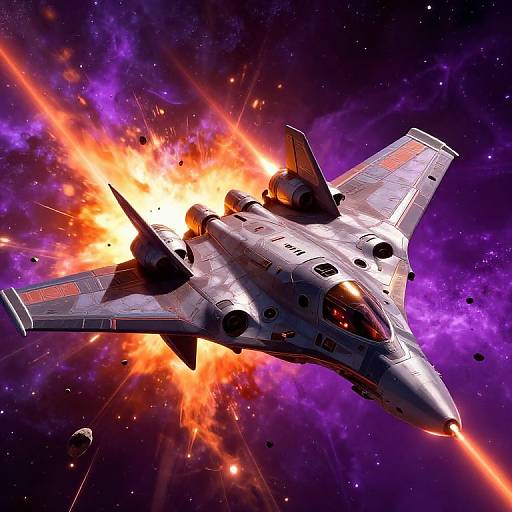 Sci-Fi Space Fighter Battle Scene