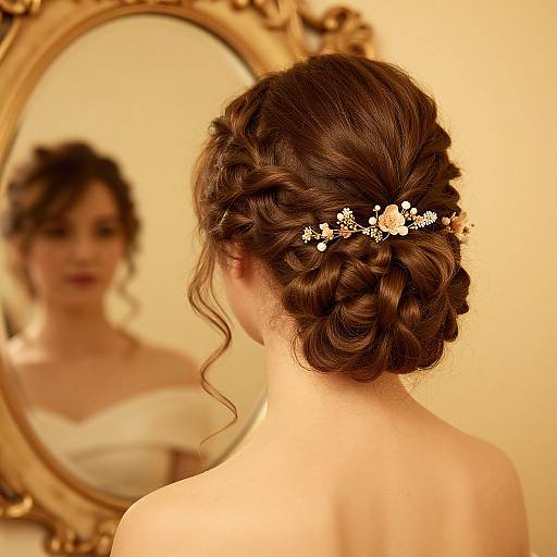 Elegant Vintage Updo with Floral Accents