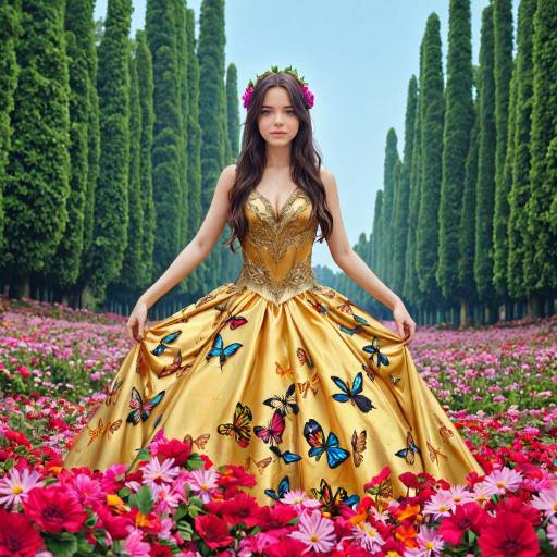 Enigmatic Flower Girl in Joyful Celebration