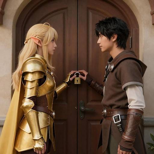 Elven Duel by the Ancient Door