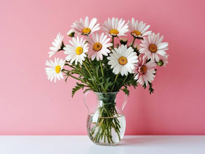 Charming Pink Daisy Wallpaper Design