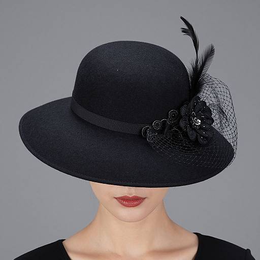 Elegant Vintage Wide-Brimmed Derby Hat