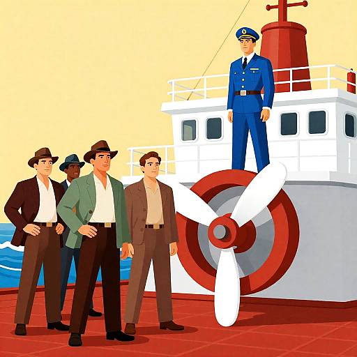 Vintage Movie Poster with Nautical Theme