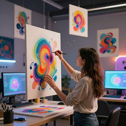 Joi Creating Art in Digital Studio