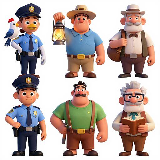 Pixar-Style Diverse Occupation Characters
